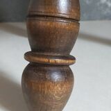 Low tripod stool in vintage turned solid wood