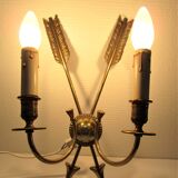 Pair of bronze crossed arrow wall lights Lucien Gau