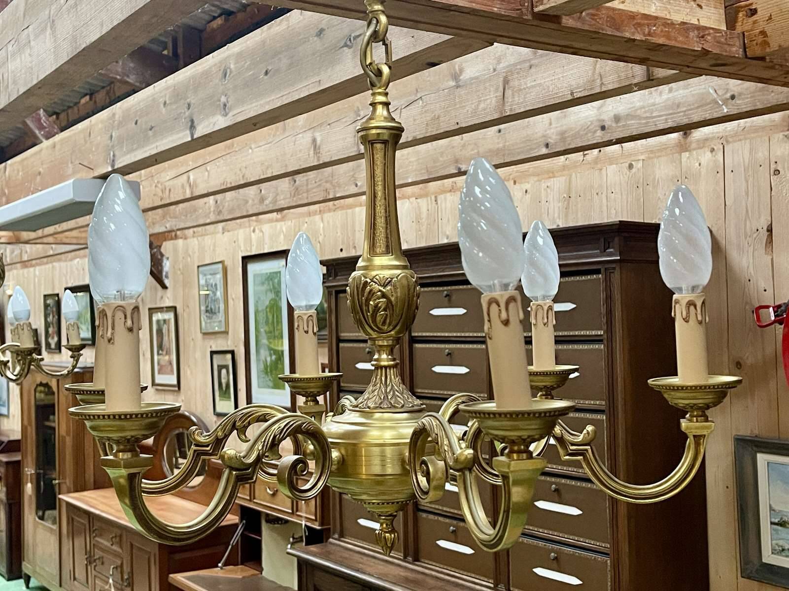6-light bronze chandelier