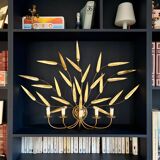 Large wall lamp "Leaves" in brass - 1970.