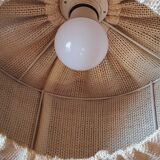 70s suspension in rattan and Scandinavian style fabrics