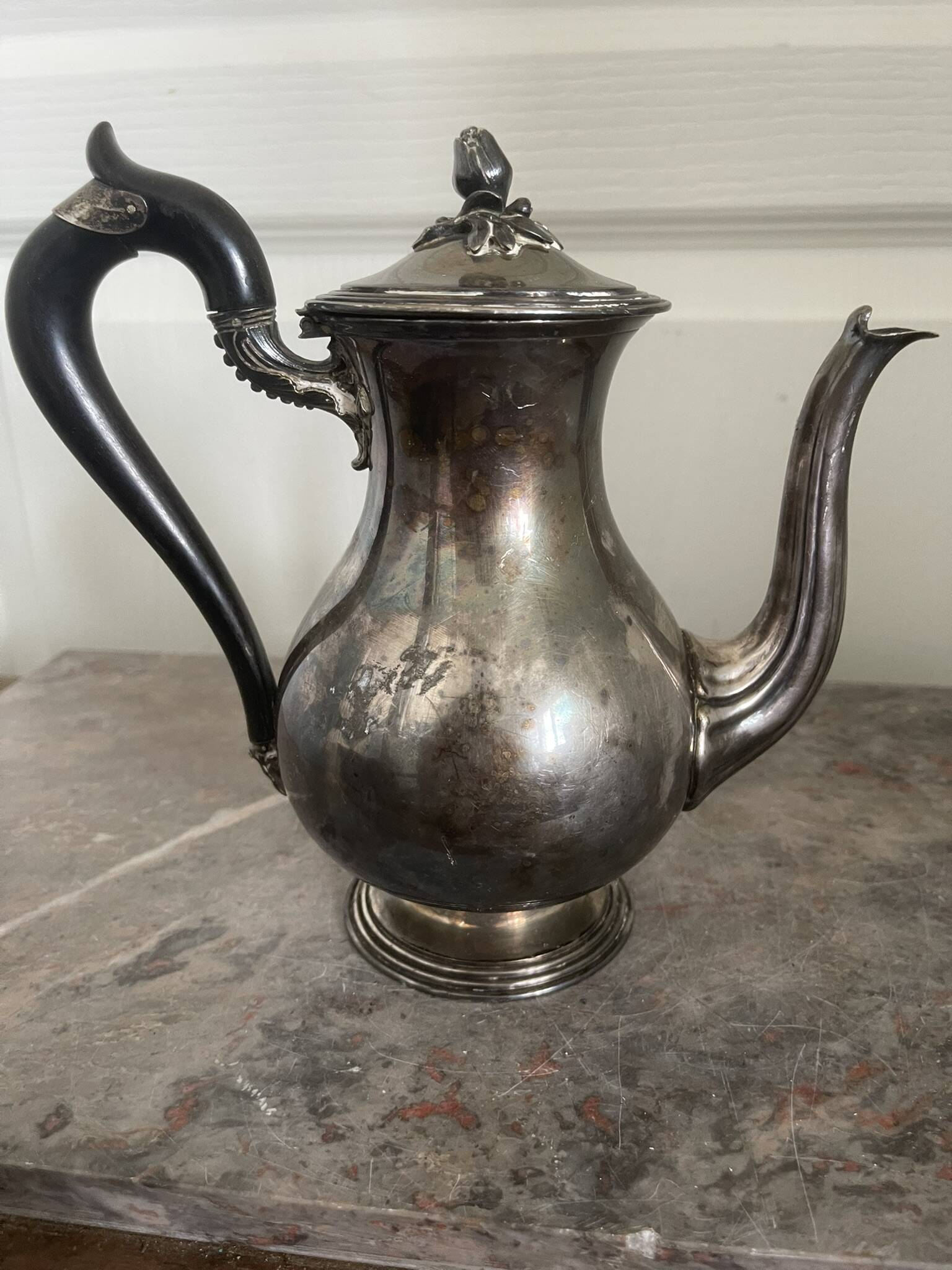 Antique silver-plated coffee pot teapot art nouveau christofle