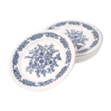 6 blue flower plates