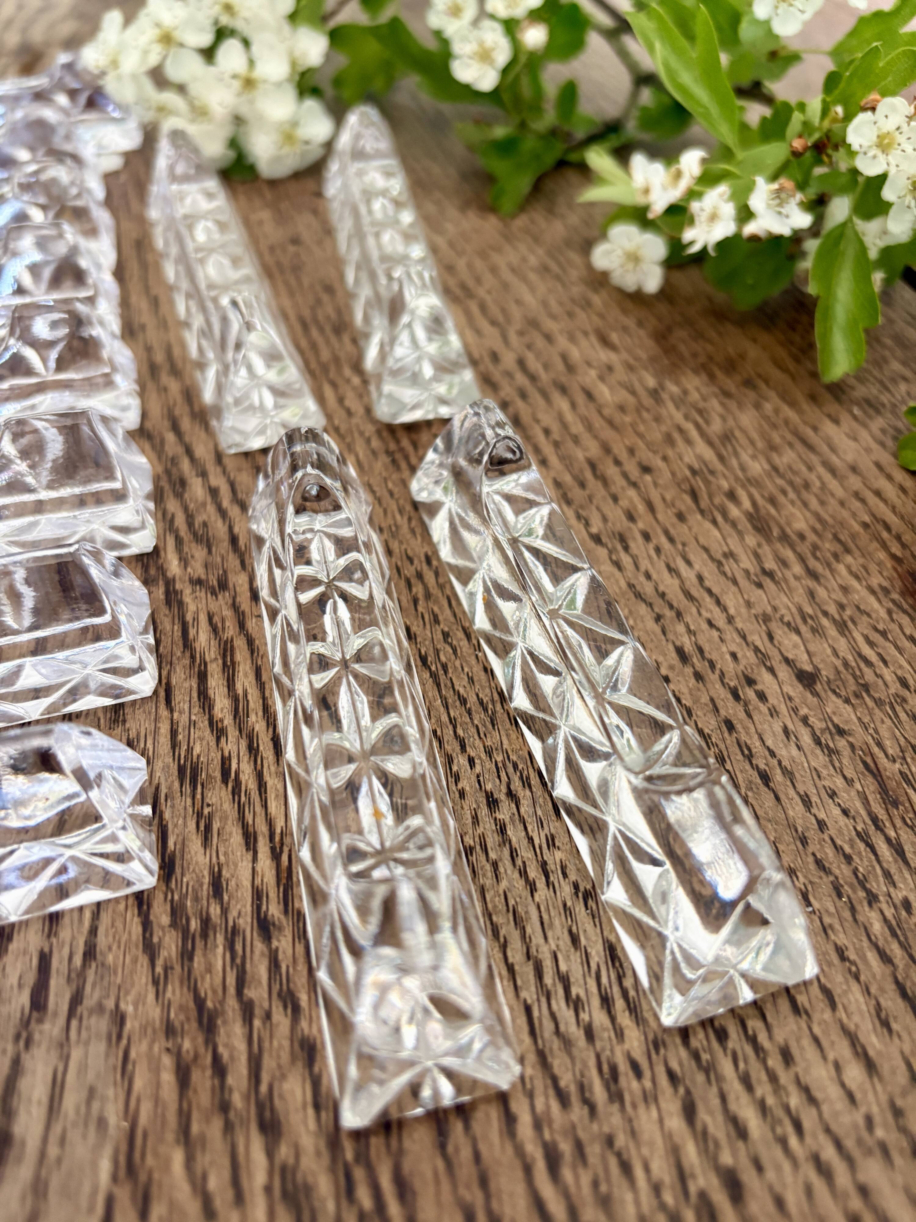Set of 12 vintage glass knife rests