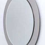 Round Wall Mirror with Mirrored Steel Frame, Italy