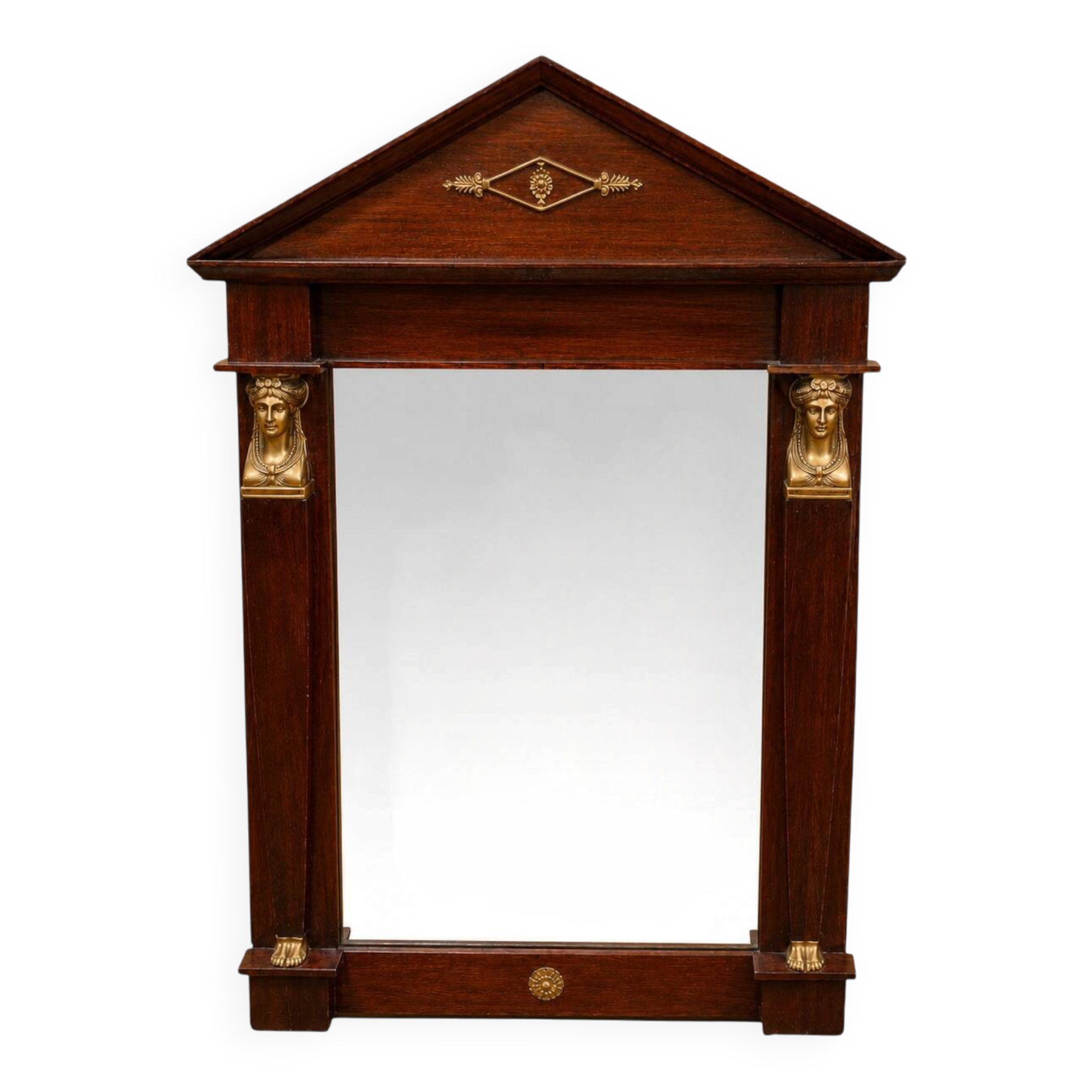 Empire mirror with triangular pediment, 19th century