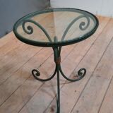 Round coffee table metal and glass