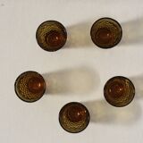 5 vintage amber glass shot glasses