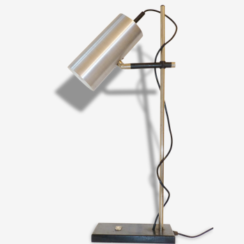 Maria Pergay: important 1970 vintage steel desk lamp brushed seventies space age pop