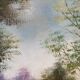 Old painting, landscape at the pond, signed Leroux, XX century