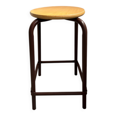 Tabouret atelier bois et métal