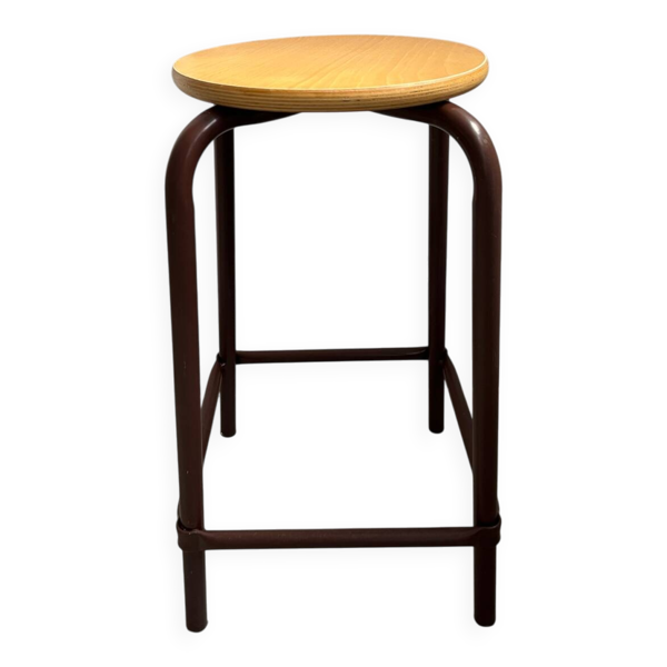 Tabouret atelier bois et métal