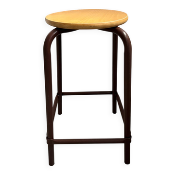 Wooden and metal workshop stool