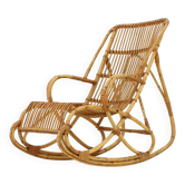 1960s bamboo rocking chair, Spain.