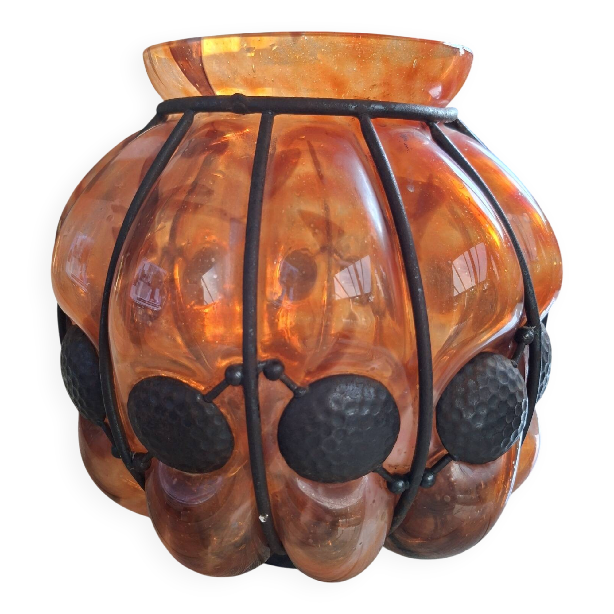 Large Art Deco vase in blown glass - Daum / Majorelle style