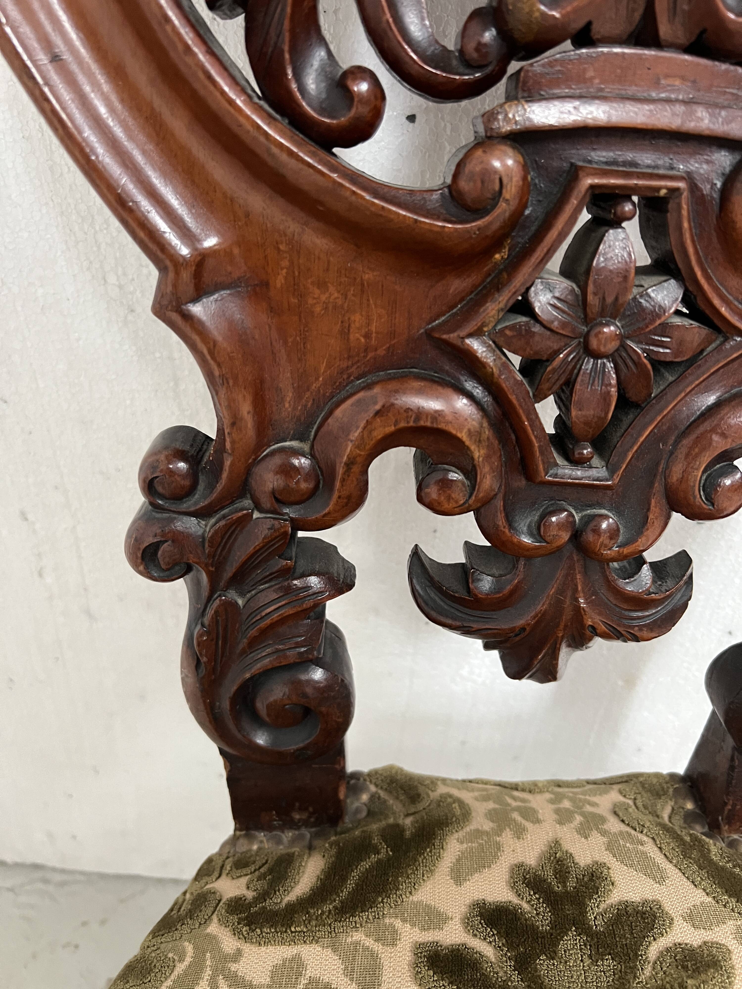 Chaise Chauffeuse d'époque Napoléon III en Acajou XIX siècle