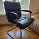 Black leather office chair - Italian design Co Fe Mo - Cantilever