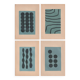 Collection of 4 abstract paintings on old paper signed Eawy.