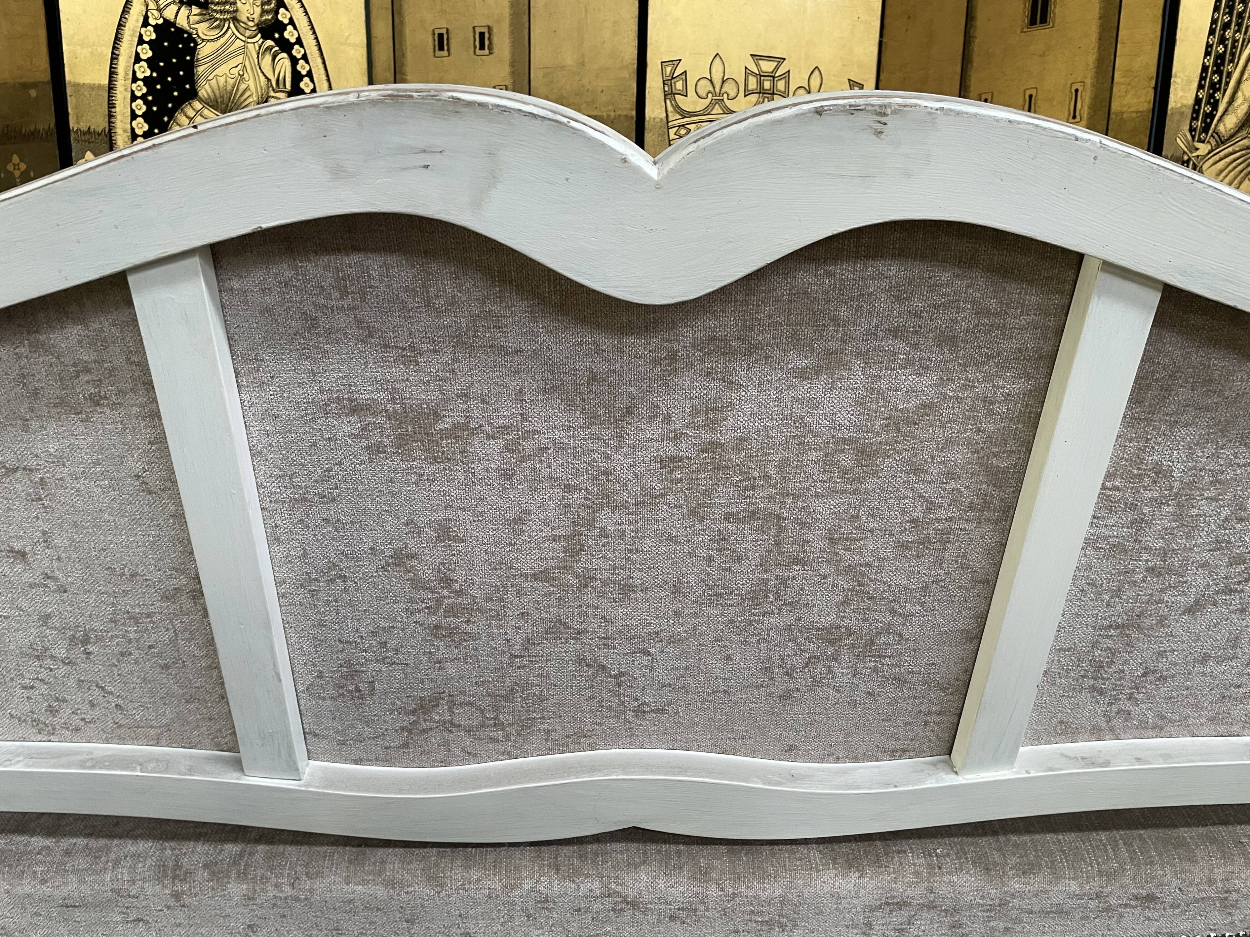 Louis XV taupe and cream style sofa