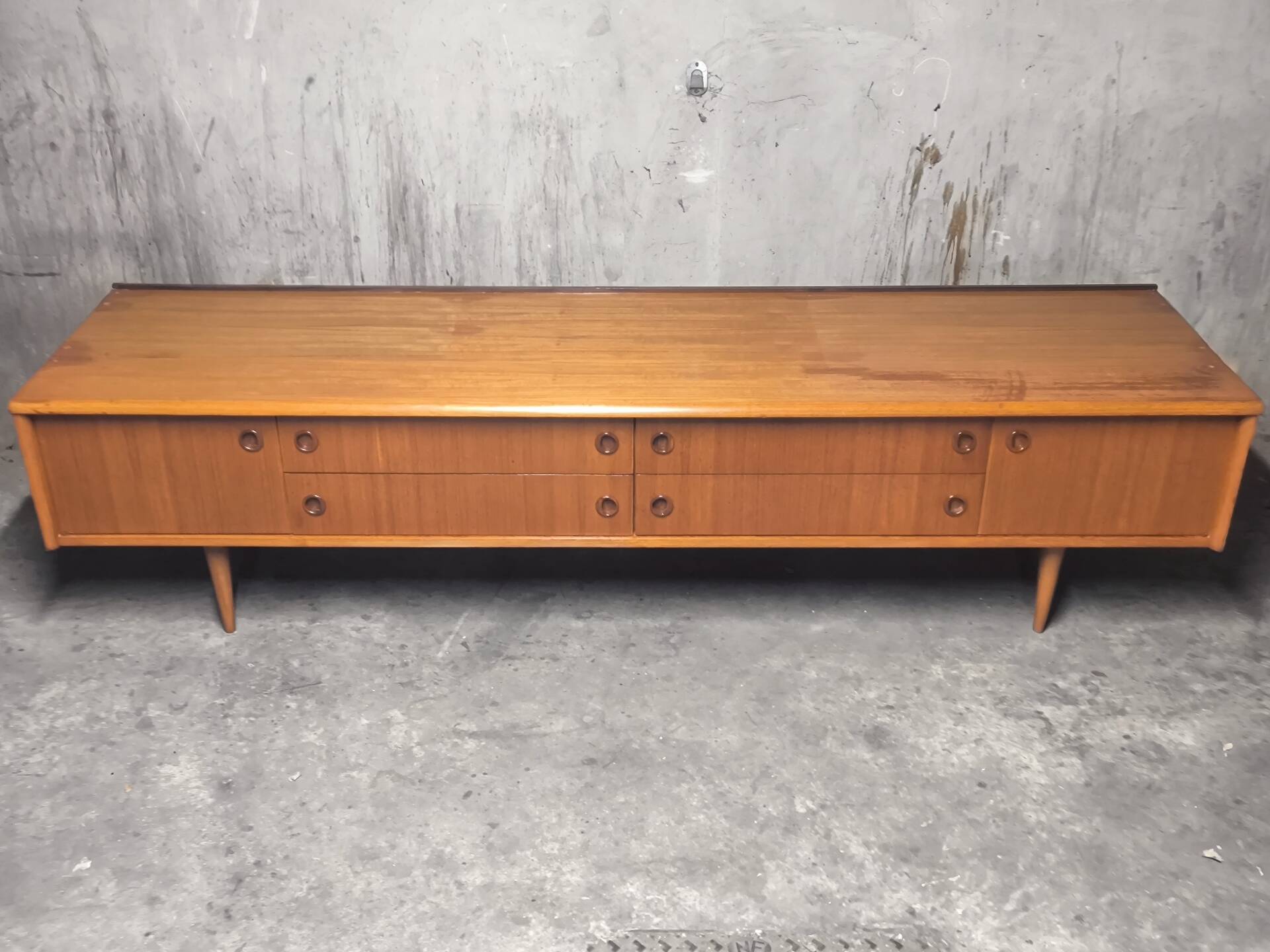 Vintage Scandinavian teak sideboard from the 1960s.