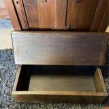 Old Prie-Dieu wooden cabinet with lectern and cross in relief