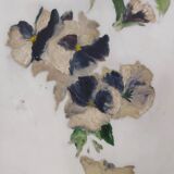 French vintage oil painting on alabaster