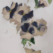 French vintage oil painting on alabaster