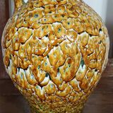 Vallauris style pitcher vase with honey enamel 1960/1970