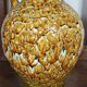 Vallauris style pitcher vase with honey enamel 1960/1970