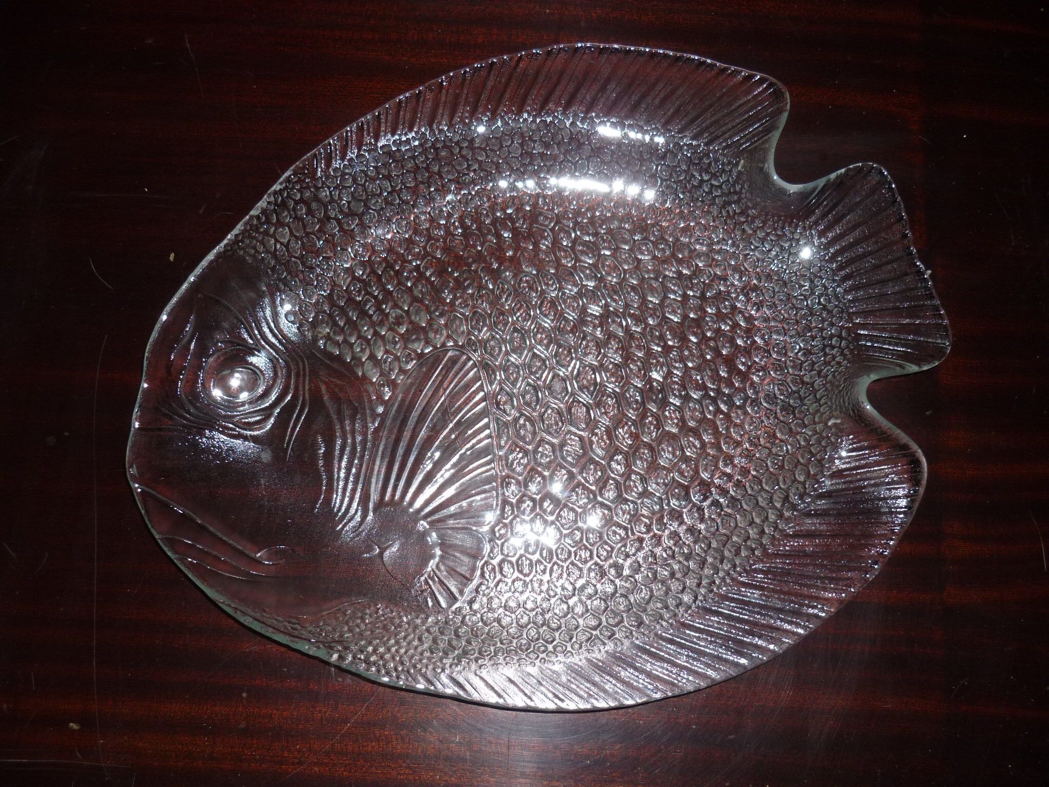 Vintage glass fish dish