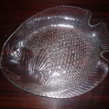 Plat poisson en verre vintage
