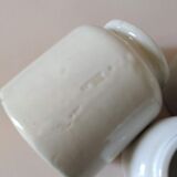 Set of 3 enamelled stoneware mustard pots