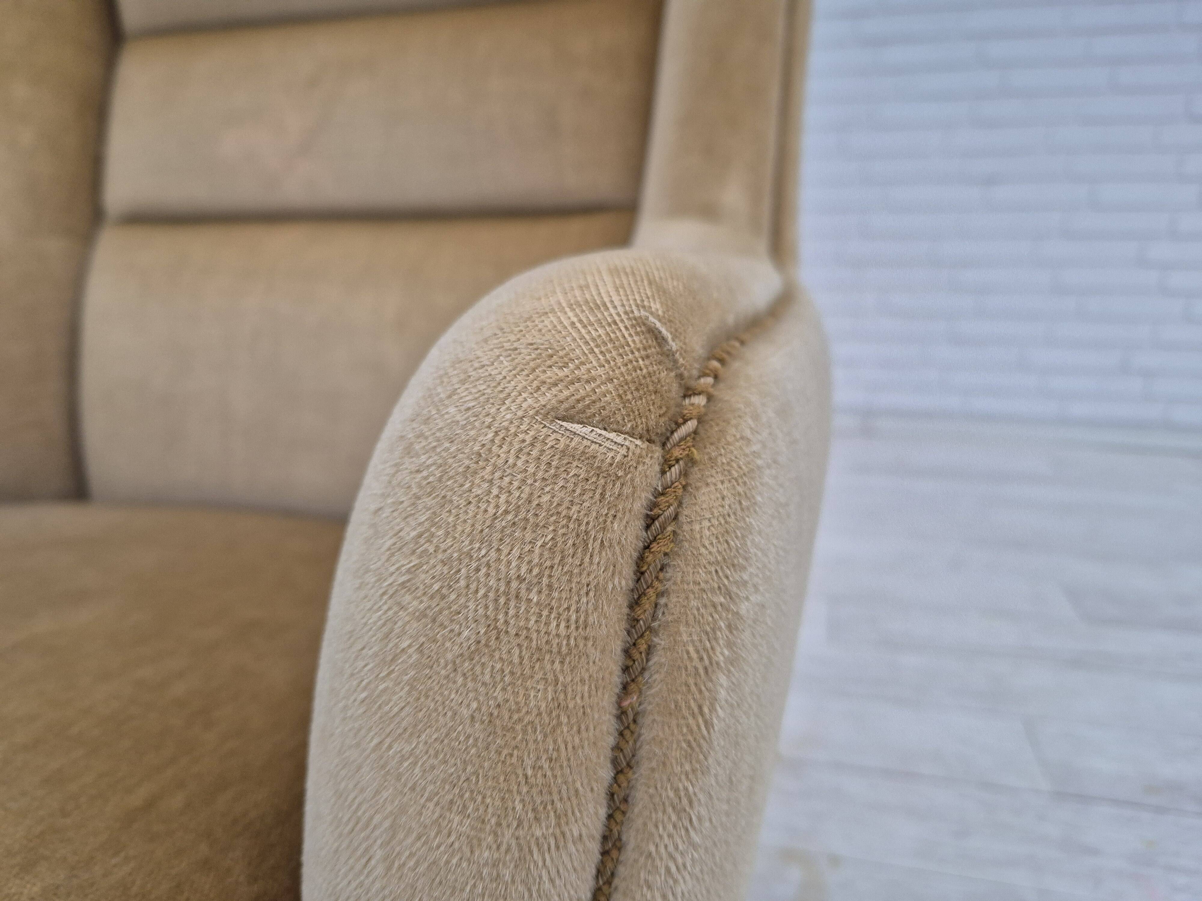 1970s, Danish highback armchair, original condition, furniture velour.