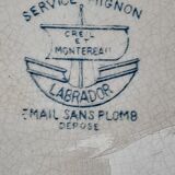 Assiette creuse en faïence de Creil & Montereau service mignon Labrador diam 23 cm