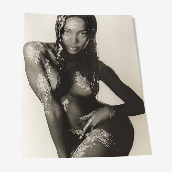 Tirage argentique années 1980 - naomi campbell - nu artistique