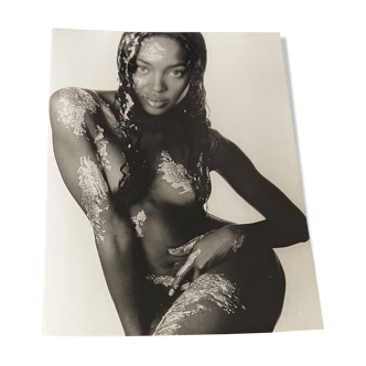 Tirage argentique années 1980 - naomi campbell - nu artistique