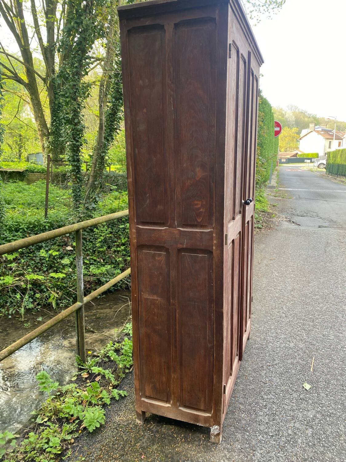 Large Parisian wooden wardrobe