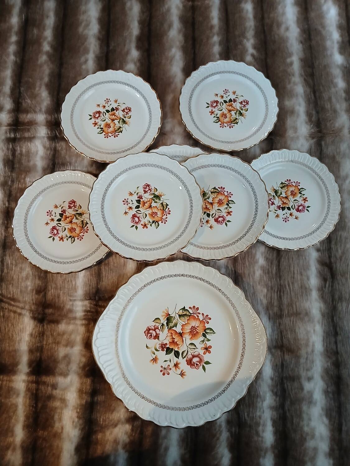 12 antique dessert plates "Capri"