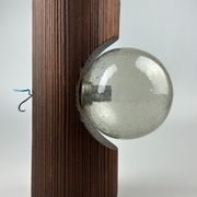 60s 70s Wall Lamp Wood Glass Wall Sconce Brutalist Temde Leuchten Switzerland