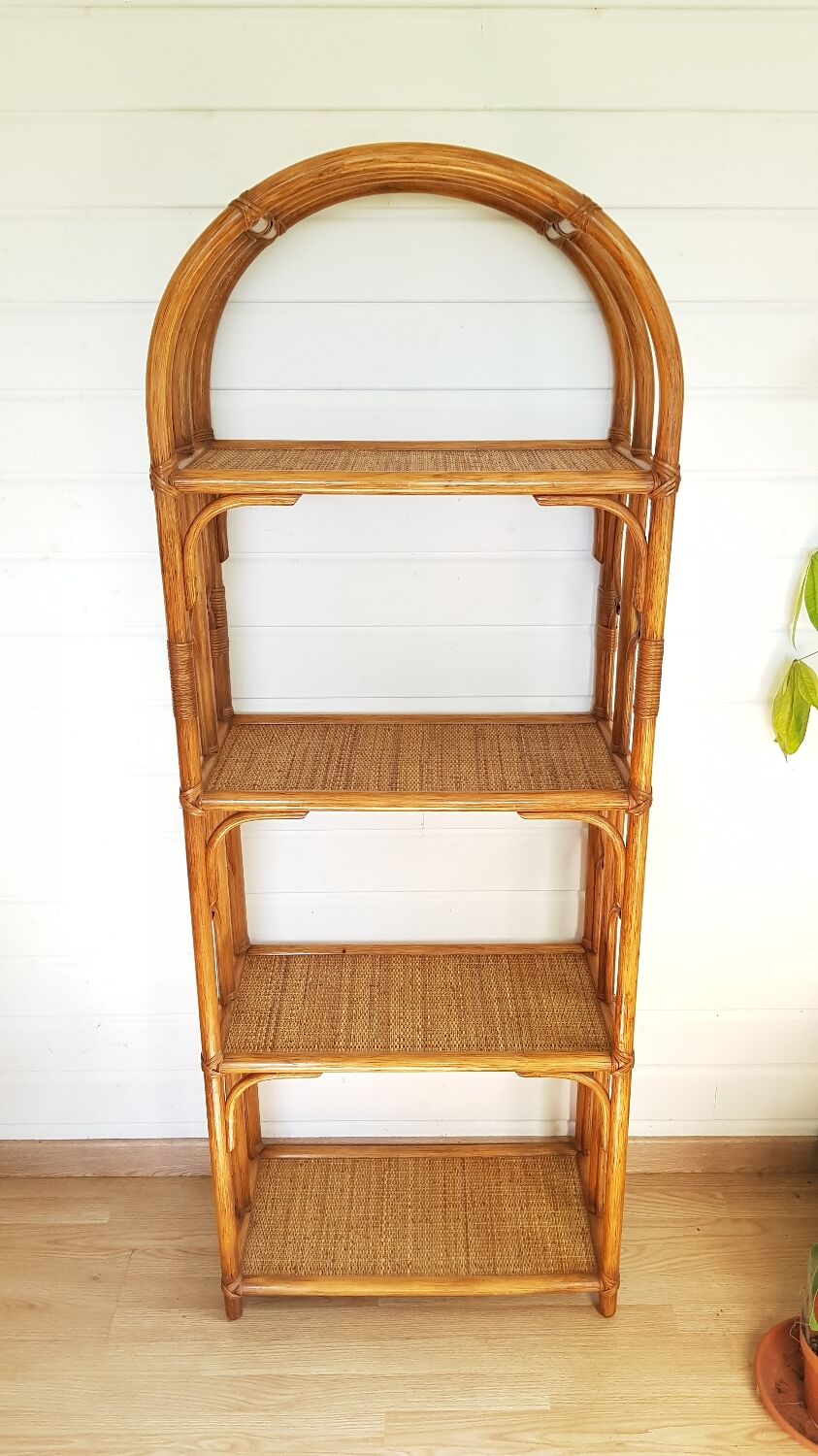 Rattan bookcase shelf
