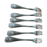 Ensemble de 6 fourchettes en métal argenté