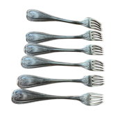 Set of 6 silver metal forks