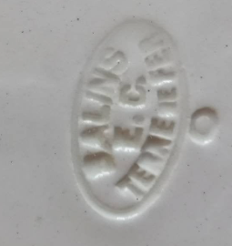 Service of 8 vintage flat plates in Earth of Iron earthenware, Salins factory, Primerose model