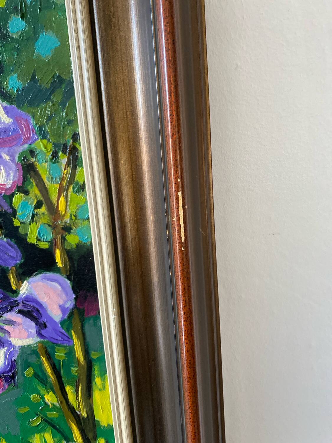 Still life with irises signed Guilbert