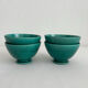 4 antique vintage green ceramic bowls