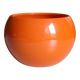 Vase boule en céramique émaillée orange 70's
