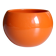 Vase boule en céramique émaillée orange 70's