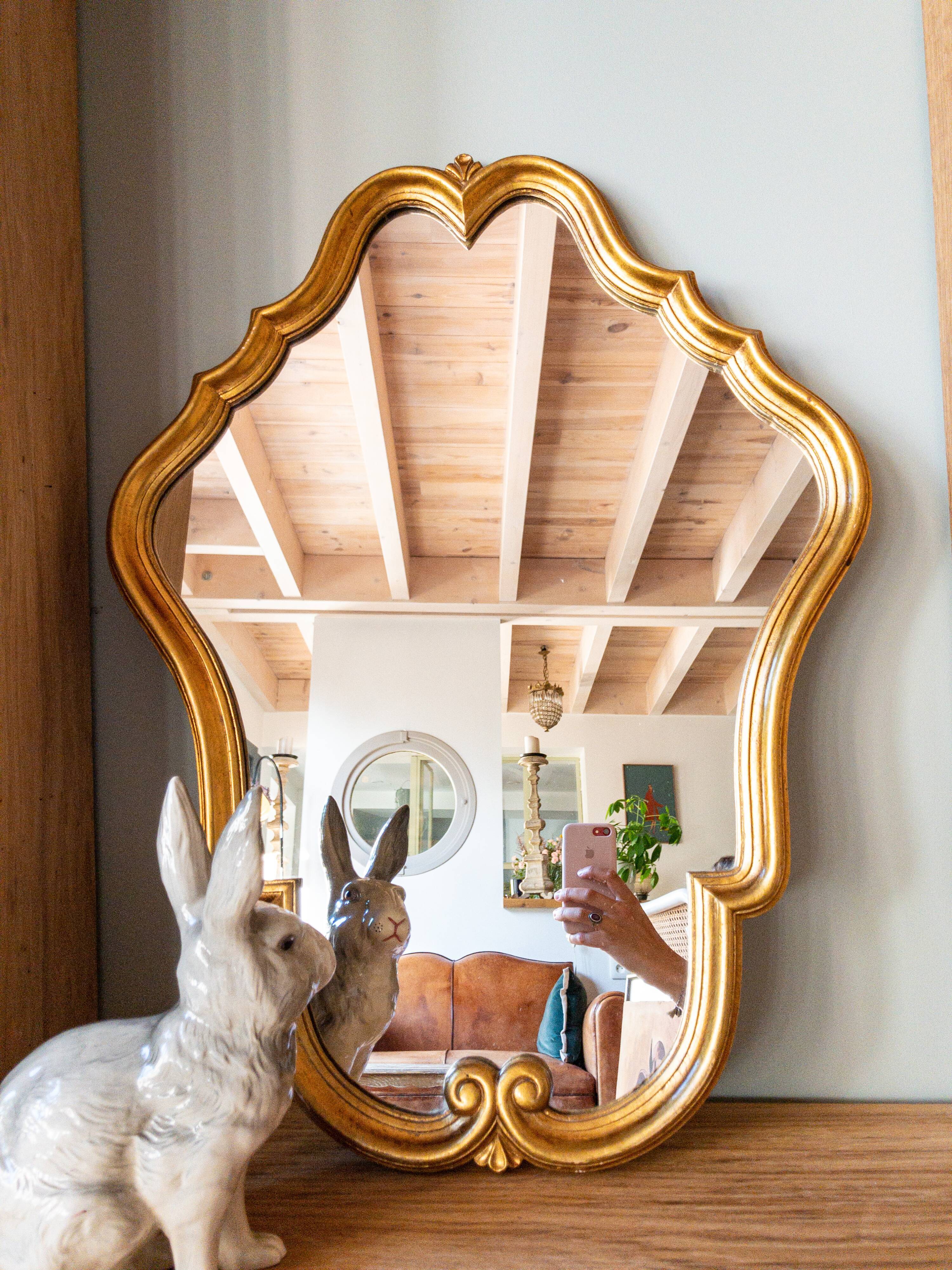 Miroir doré coquille 53x71cm