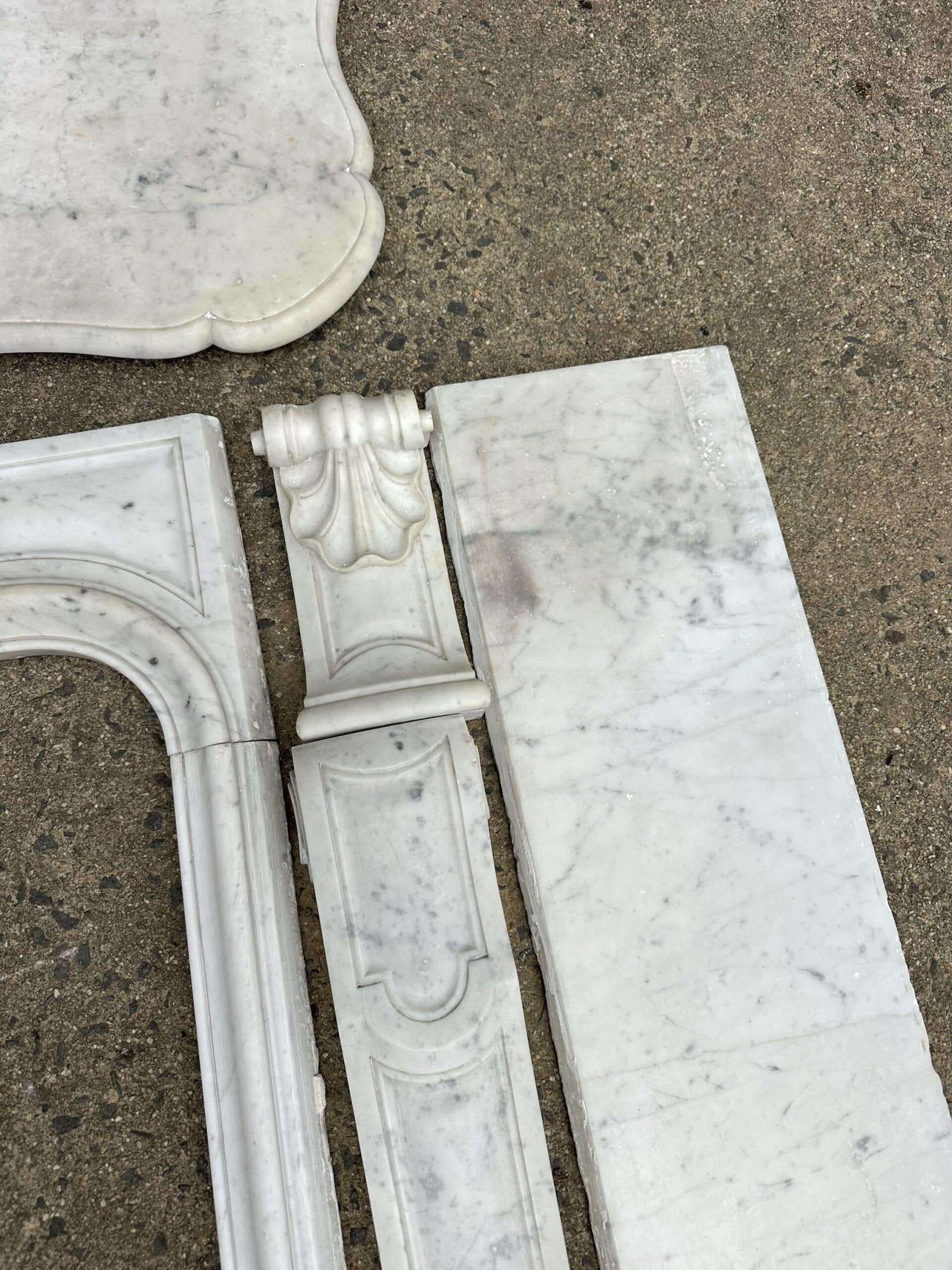 White Carrara marble fireplace from around 1880