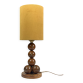 Dutch Handcrafted Commemorative Wooden Sphere Ball Table Lamp, 1976